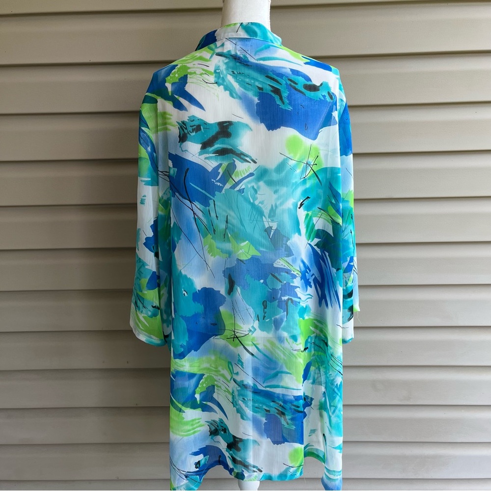 •Ulla Popken• Sheer Button-Down Tunic Top - Size 24/26 - Picture 5 of 7